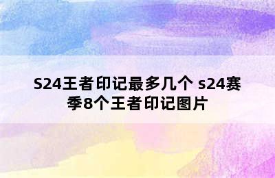 S24王者印记最多几个 s24赛季8个王者印记图片